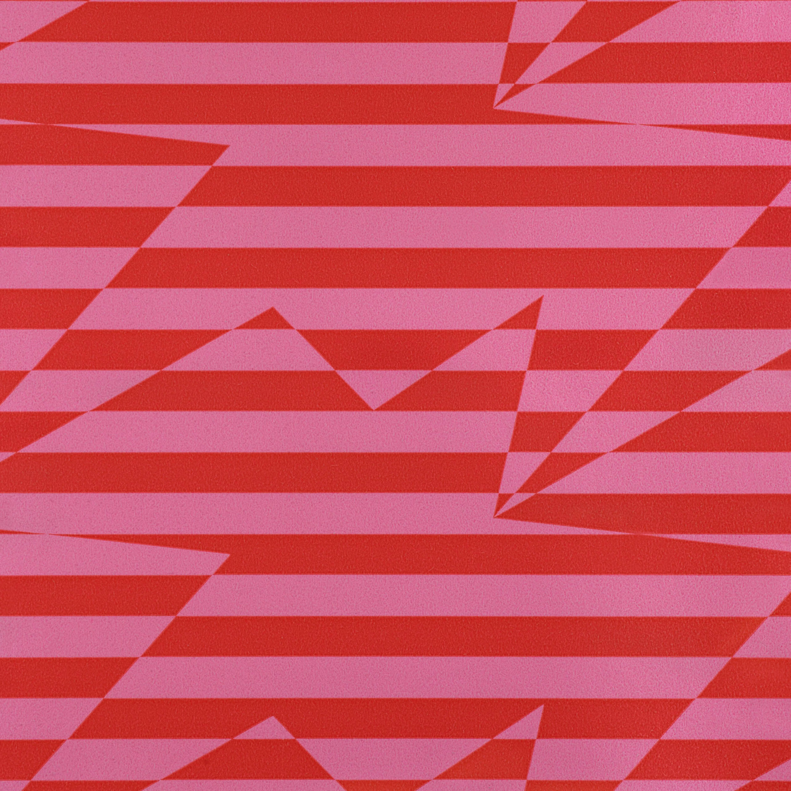 Stripey Zig Zag Birds Wallcovering — Crimson · WK809/02
